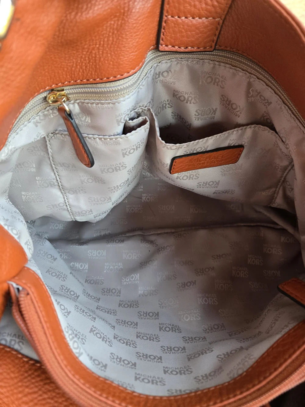 Michael Kors Burnt Orange Leather Shoulder Bag